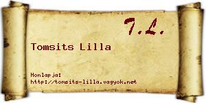 Tomsits Lilla névjegykártya